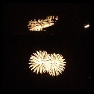 The fireworks over Plymouth (MA) Harbor this past 4th of July. 