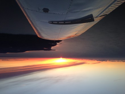 The first sunrise of 2014 from 2500' over Plymouth Harbor. I'll be adding an annual 