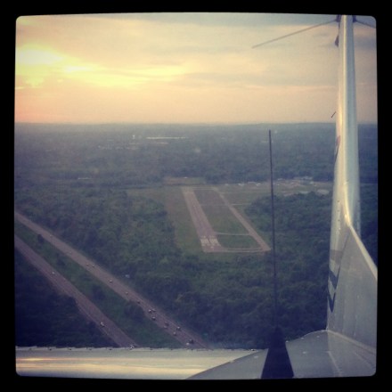 Just off of Runway 14 at 1B9, heading southeast towards my next adventure at the New Bedford Regional Airport (KEWB).