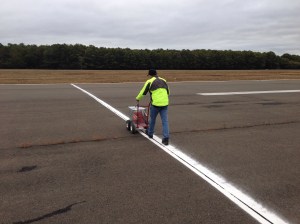 Larry working on the target line!