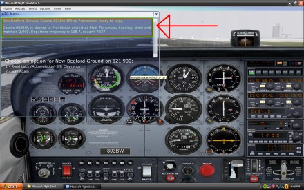 Looking at Flight Simulators ATC translucent window.
