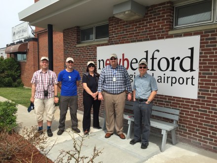 I had to get a picture with the Brits, all sporting their new New Bedford Regional Airport hats!