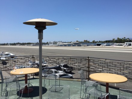 We ate in the dining room, but there was an outside seating area with an exceptional view of the entire airfield!