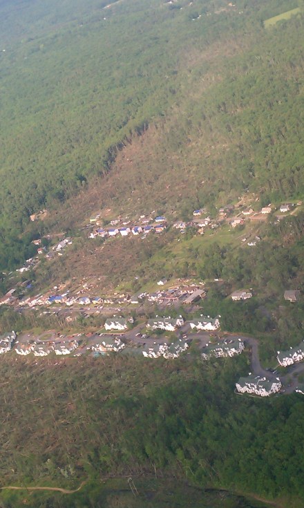 Partial tornado path